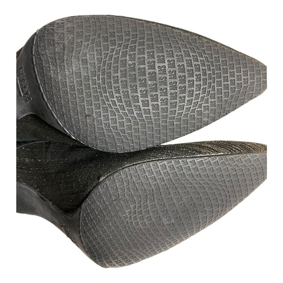 STUART WEITZMAN Black/Gold Metallic Stiletto Ankle Boots Booties Womens 9M EUC - Picture 12 of 13